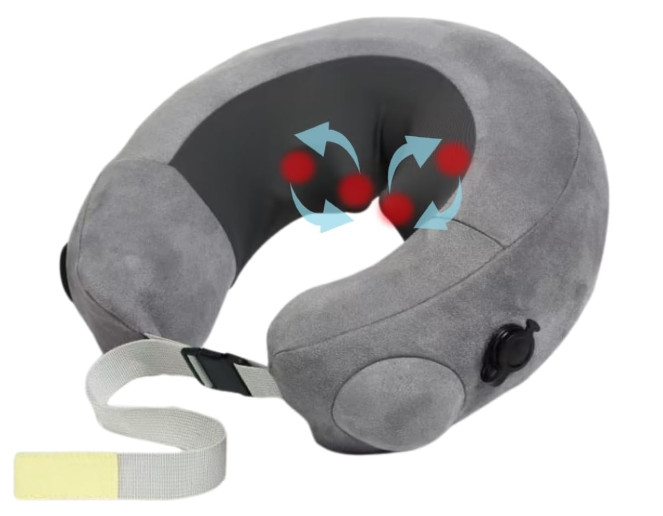 Travelmall Switzerland Multi-Functional Pillow, 6D Rolling Massager