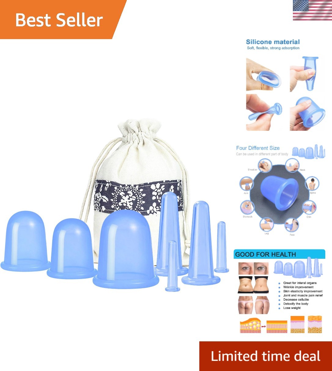 Complete 7-Piece Cupping Massage Set – Anti-Cellulite & Skin Nourishing Therapy