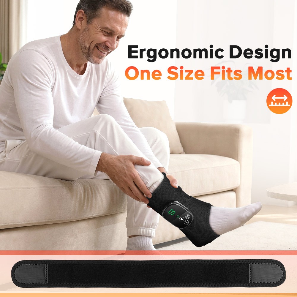 Red Light Therapy Ankle Massager for Neuropathy Pain Relief 5 Vibration Modes