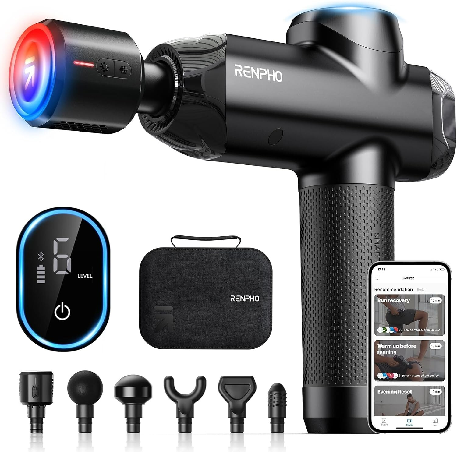 RENPHO Power Thermacool Massage Gun – Deep Tissue Massage with Heat and Cold