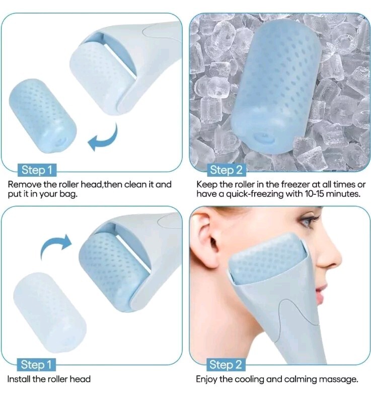 🧊 ⭐ Ice Roller for Face Therapeutic Cooling & Tightening – Haze Blue