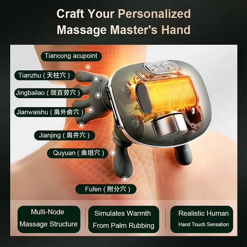 2025 Bionic Neck & Shoulder Massager N7 3-Level Kneading Shiatsu Massage Pillow