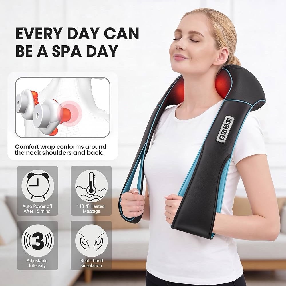 MAGIC MAKERS SHIATSU BACK SHOULDER NECK MASSAGER WITH HEAT