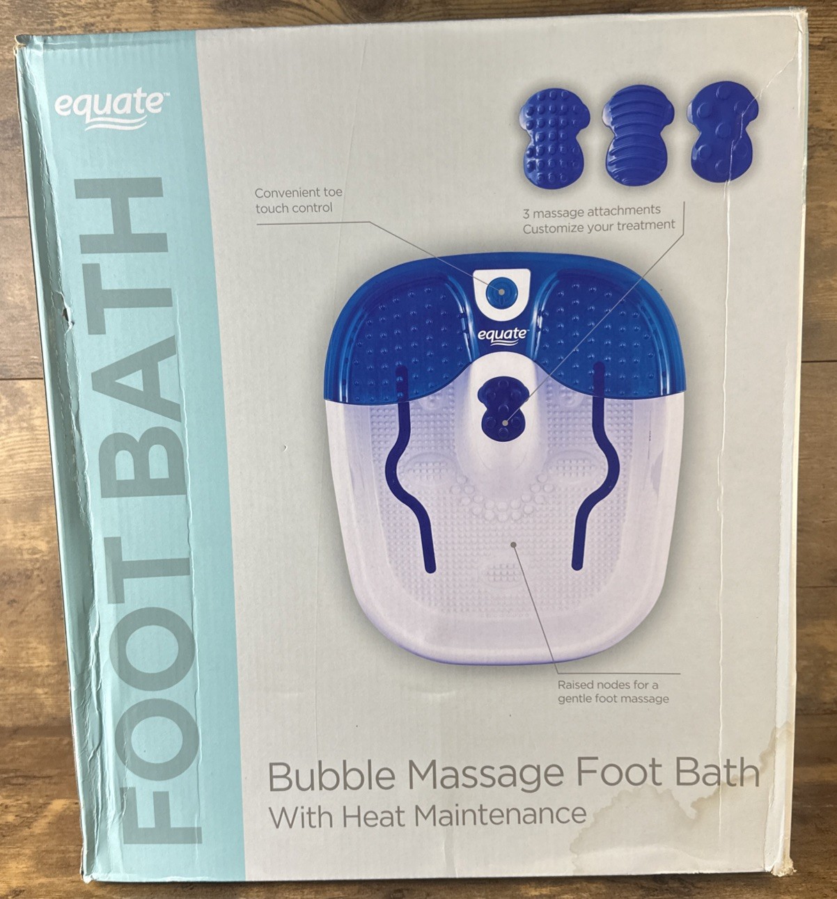 Brand New Equate Toe Touch Control Bubble Massage Foot Bath Fast Safe Shipping