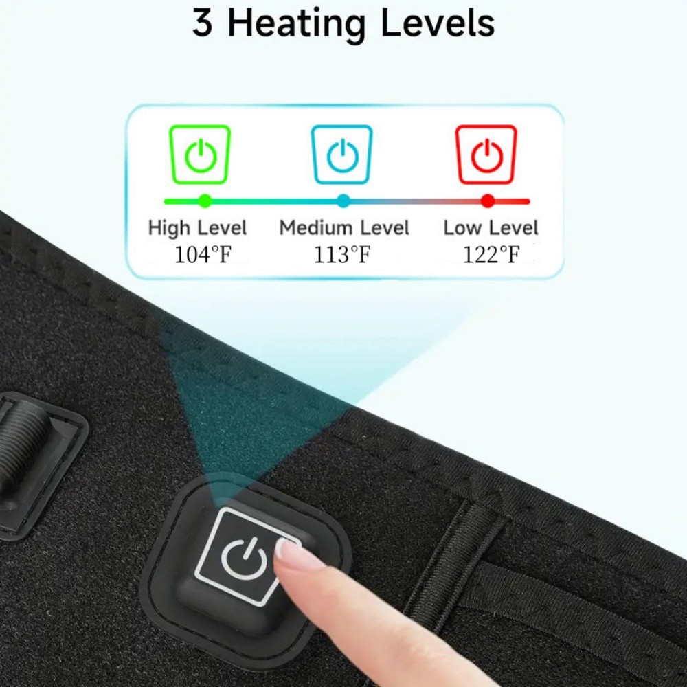 USB Heating Waist Pad for Back Pain Relief 3 Heat Levels Portable Electric Belt.