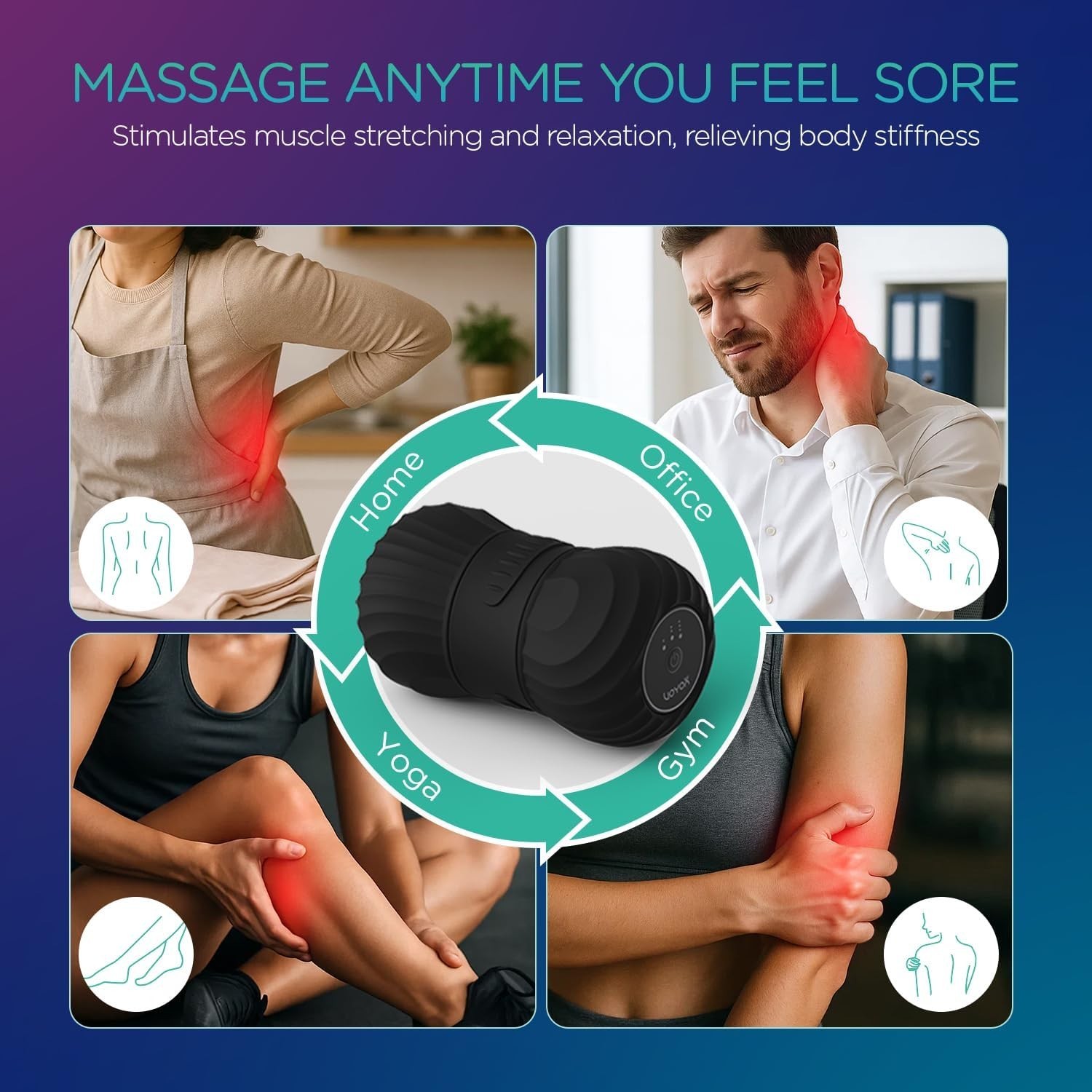 Cordless Vibrating Massage Ball for Back, Neck, Legs – Rechargeable Design