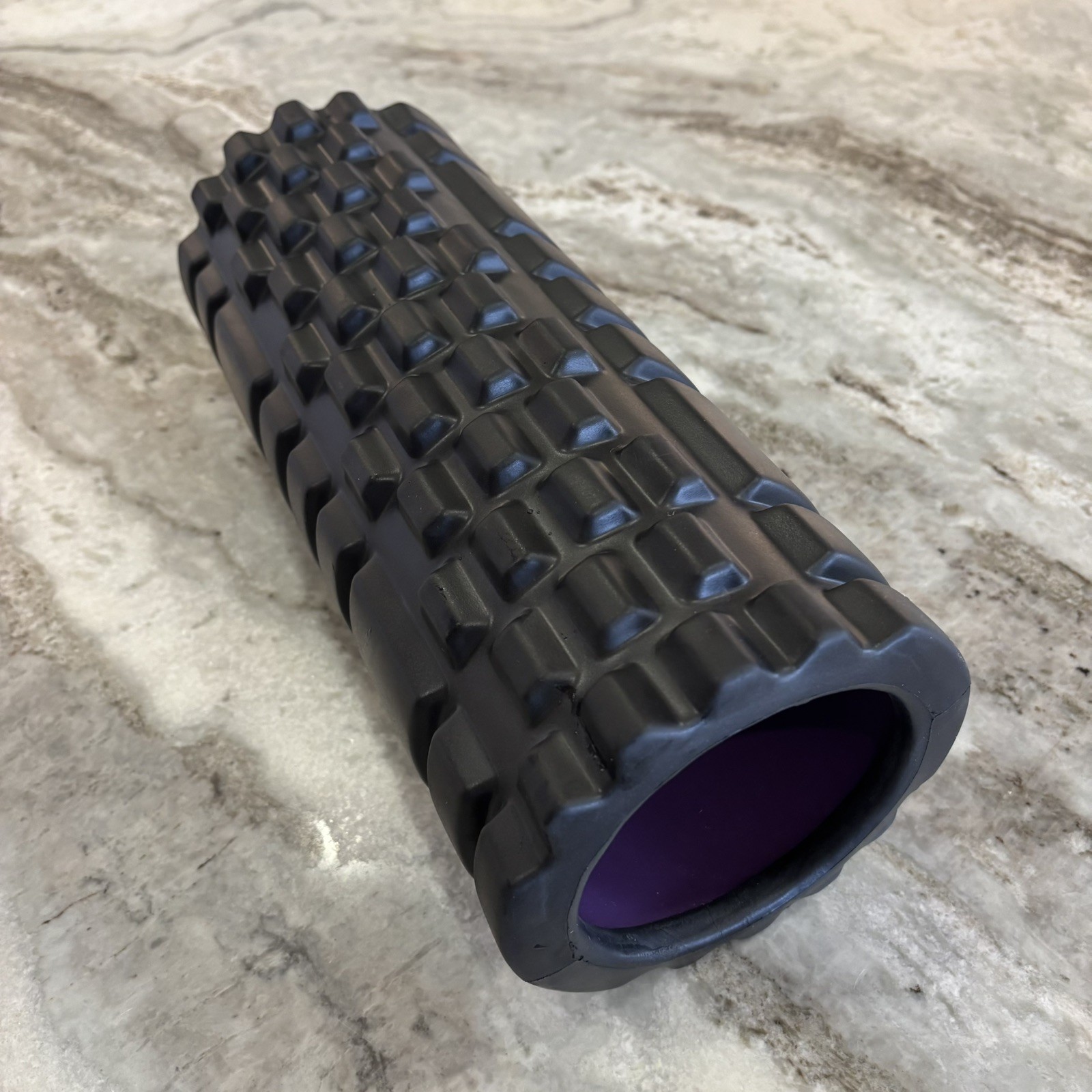 Foam Roller for Muscle Recovery, 13″ High Density Exercise Roller Black w/Purple