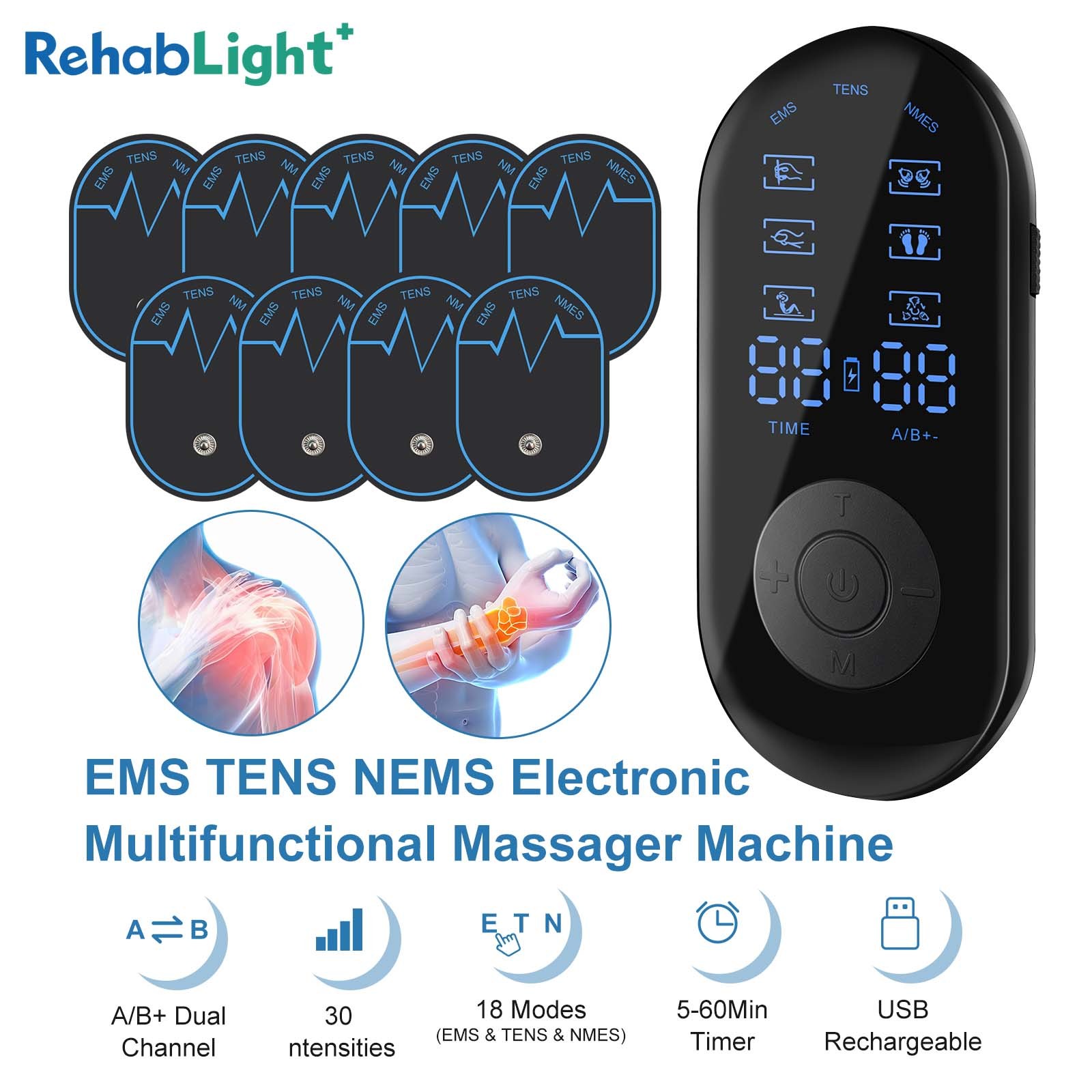 Unit Muscle Stimulator Electric Pulse Therapy Back Massager Pain Relief