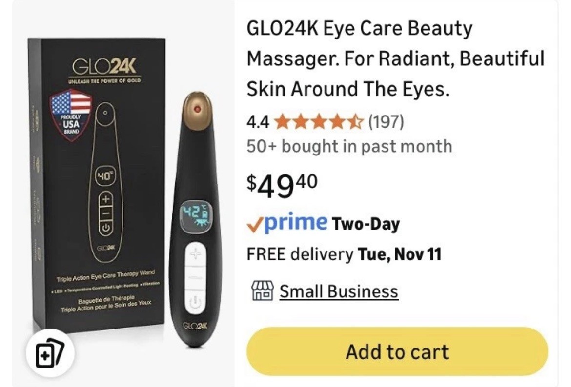 GLO24K Triple Action Eye Care Therapy Wand | New Sealed