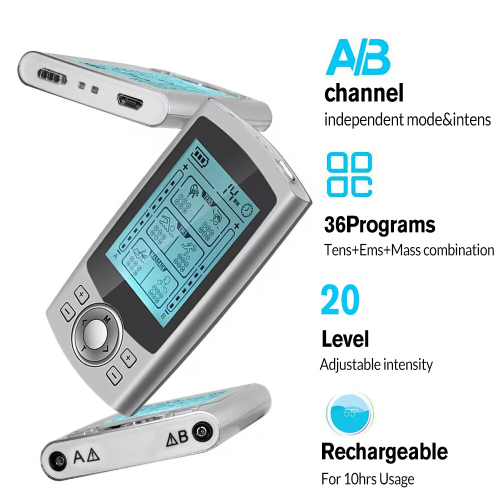 36Modes Tens Unit Muscle Stimulator Machine Pulse Massager Pain Relief 2 Channel