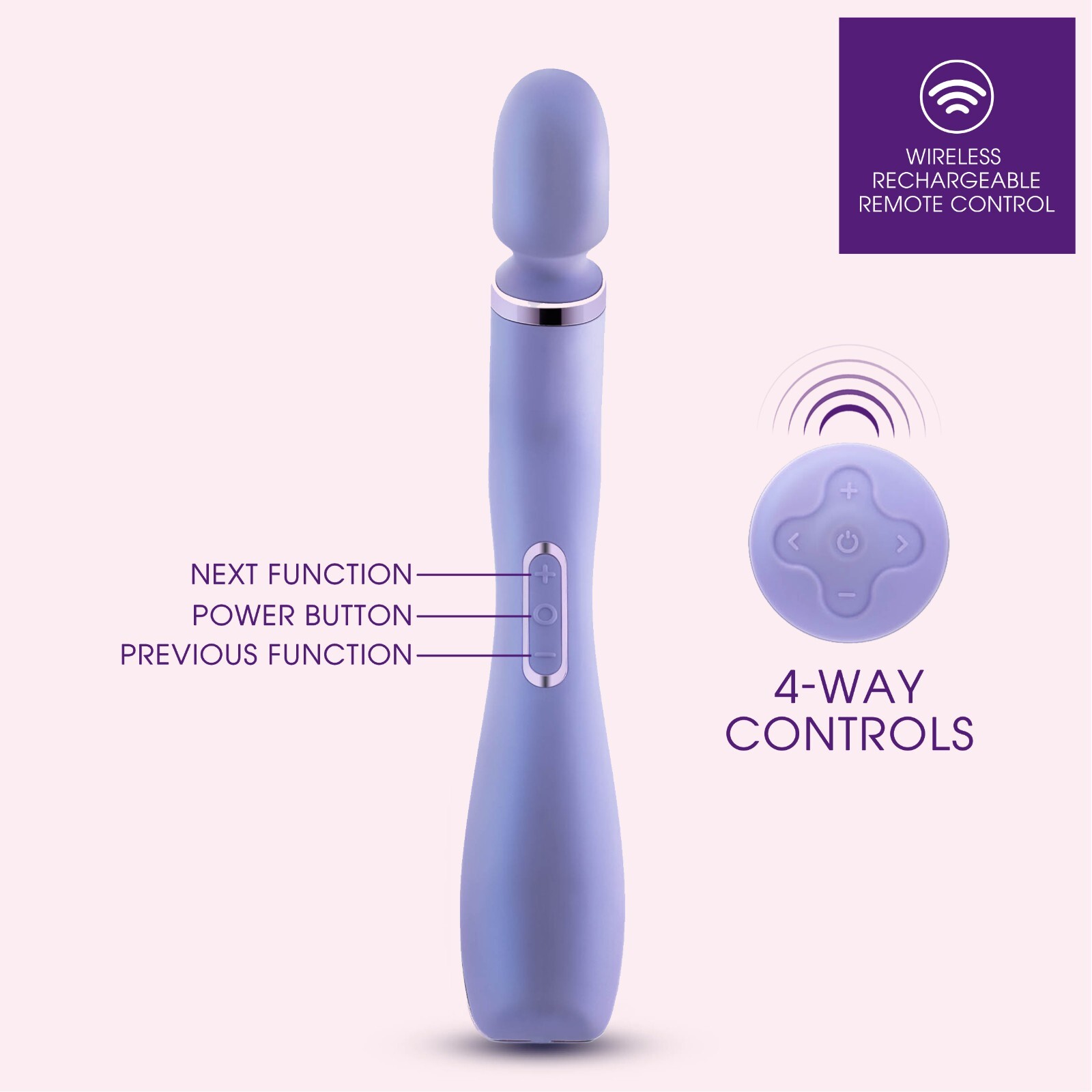 Blush Wand Silicone Smooth Back Full Body Handheld Deep Tissue Muscle Massager