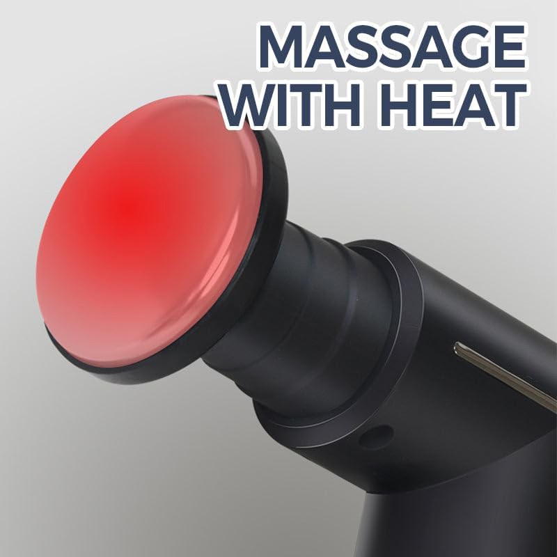 Heat Cold Massage Gun Deep Tissue Percussion Muscle Massager 6 Speed 6 Heads LCD
