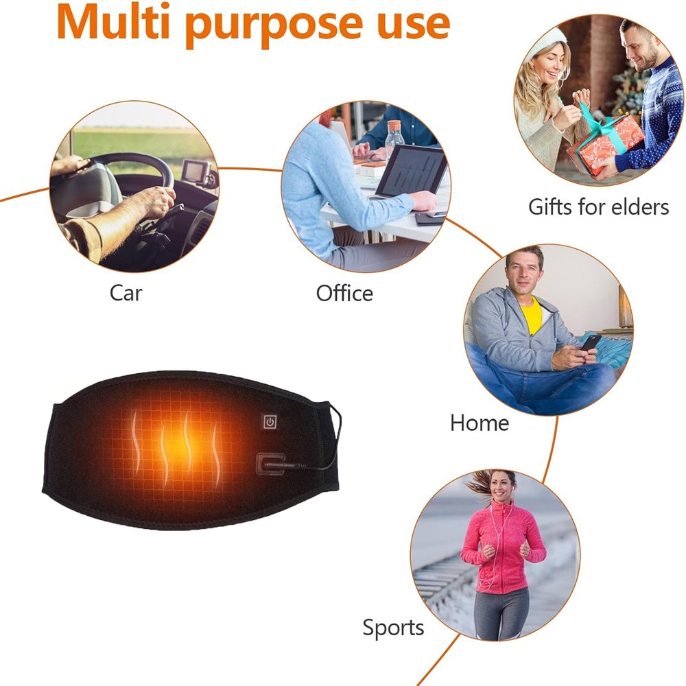 USB Heating Waist Pad for Back Pain Relief 3 Heat Levels Portable Electric Belt.