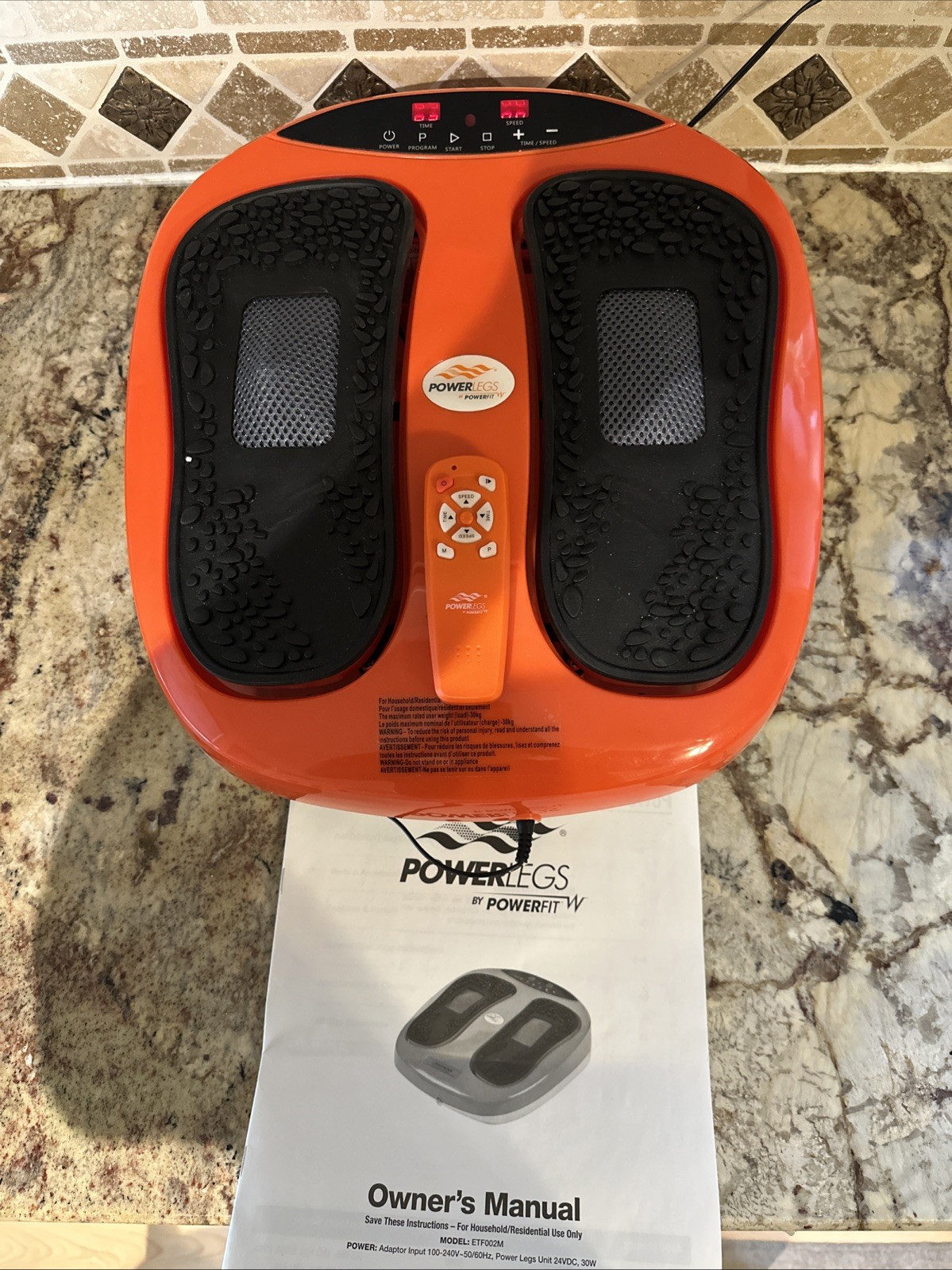 PowerFit Power Legs Vibration Plate Foot Massager Platform With Remote In Box