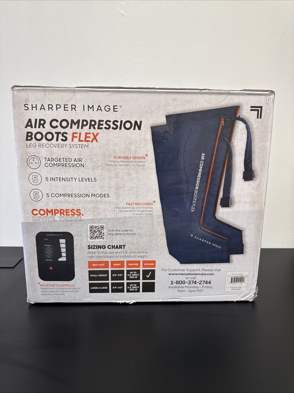 Sharper Image Air Compression Boots Flex Leg Recovery System Small/Medium (Blue)
