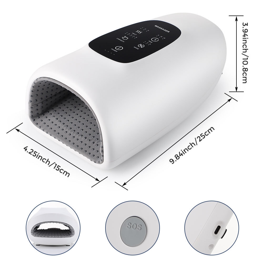 Cordless Hand Massager with Heat and Compression for Arthritis and Carpal Tunnel