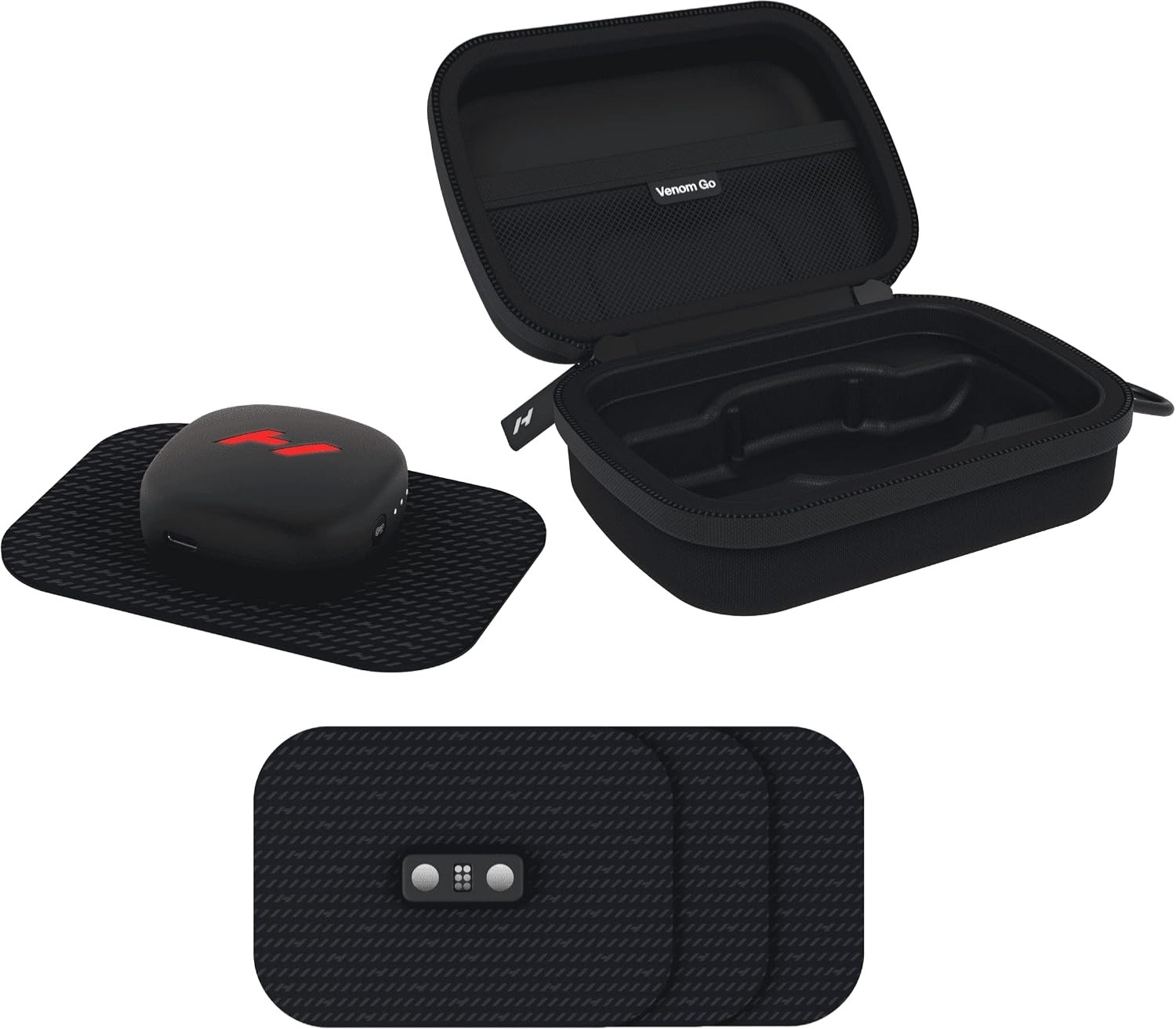 Hyperice Venom Go Heat + Vibration Wearable Massager Black w/ Case + Refill Pads