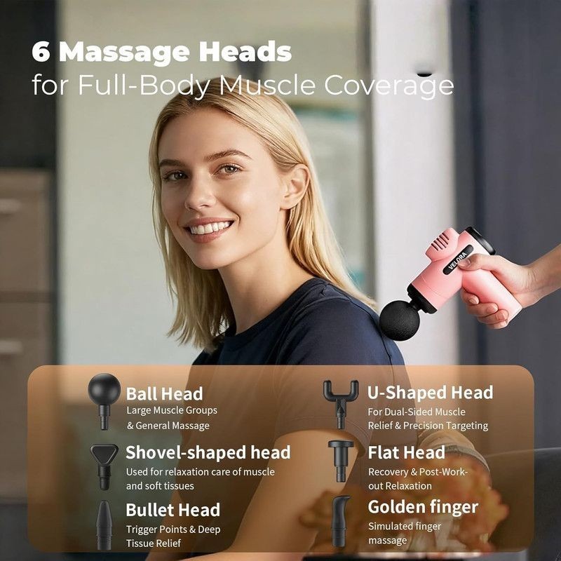 VELORA Mini Massage Gun, Pocket-Sized Deep Tissue Massager with Carry Case