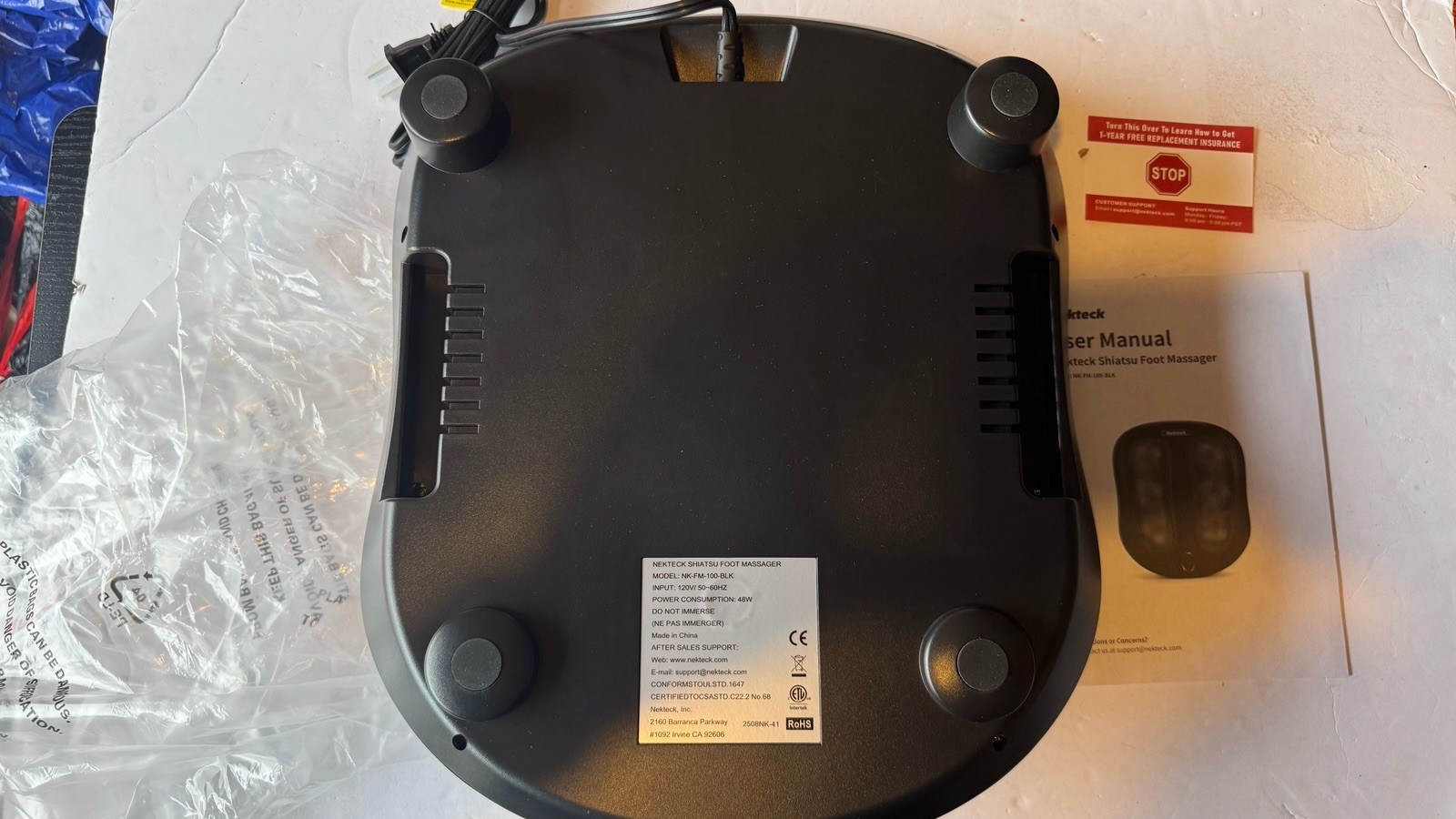 Nekteck Foot Massager with Heat, Shiatsu Heated Electric Kneading Foot Massager