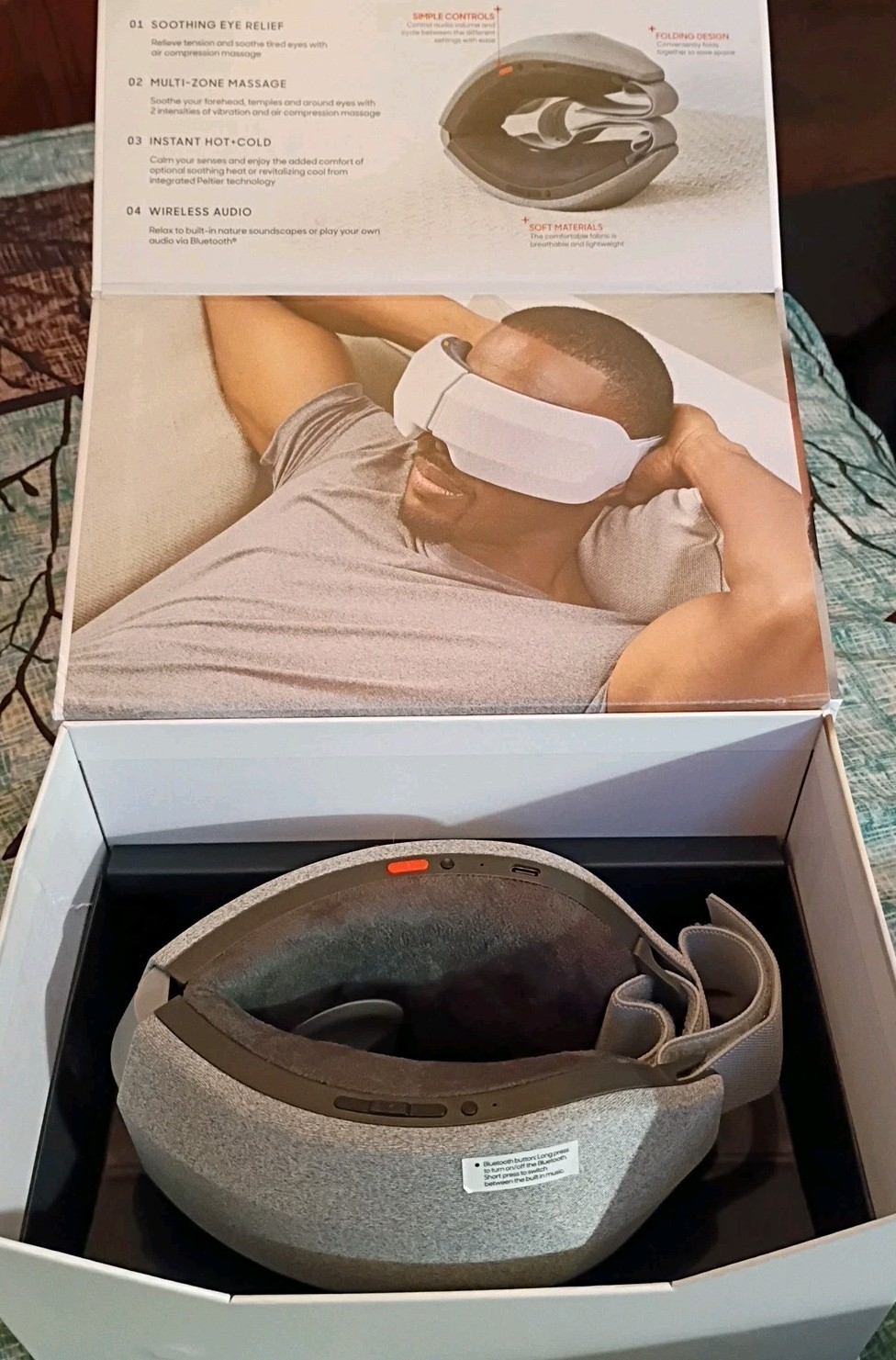 Sharper Image Eye Massager w/Instant Hot/Cold Therapy for Relaxation/Pain Relief