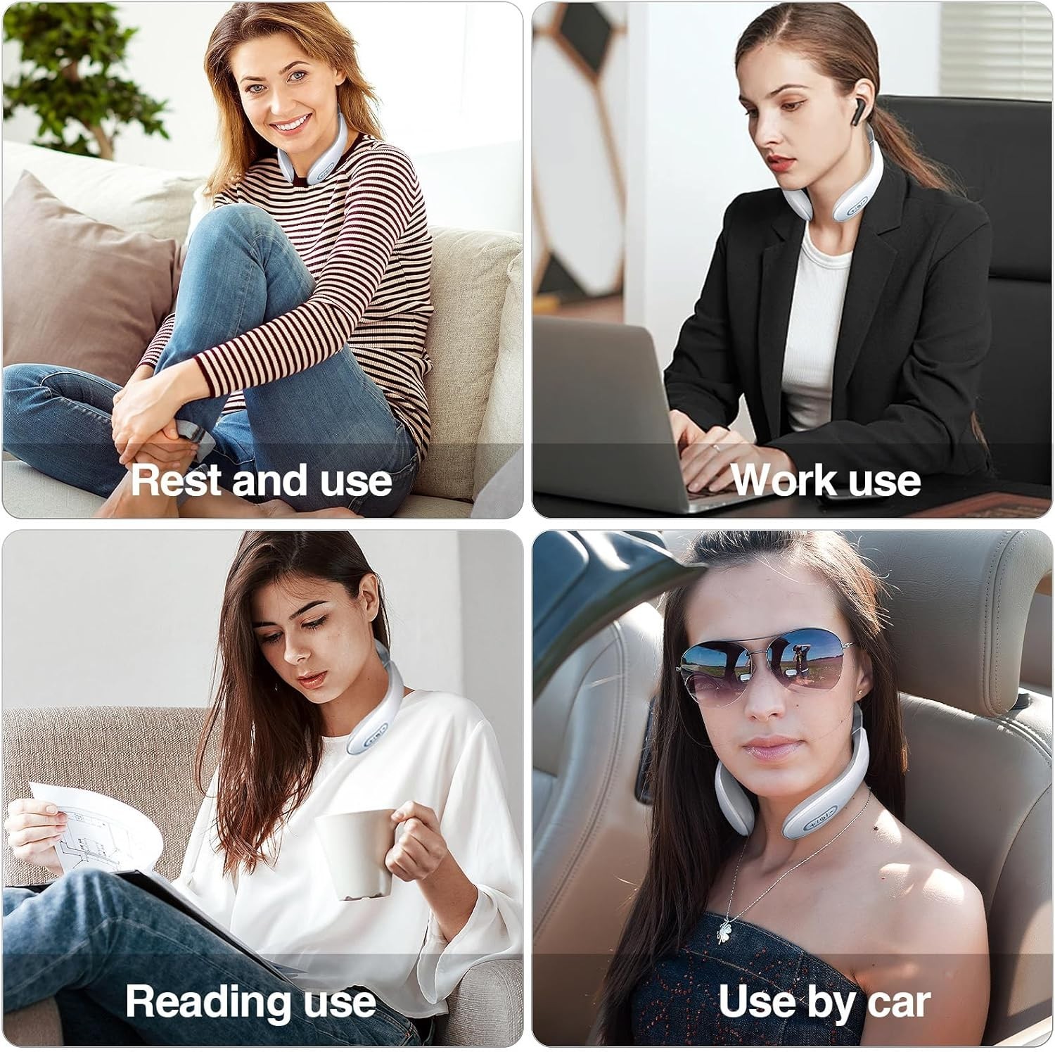 Modern Wrap-Around Neck Massager with Heat for Pain Relief & Blood Circulation