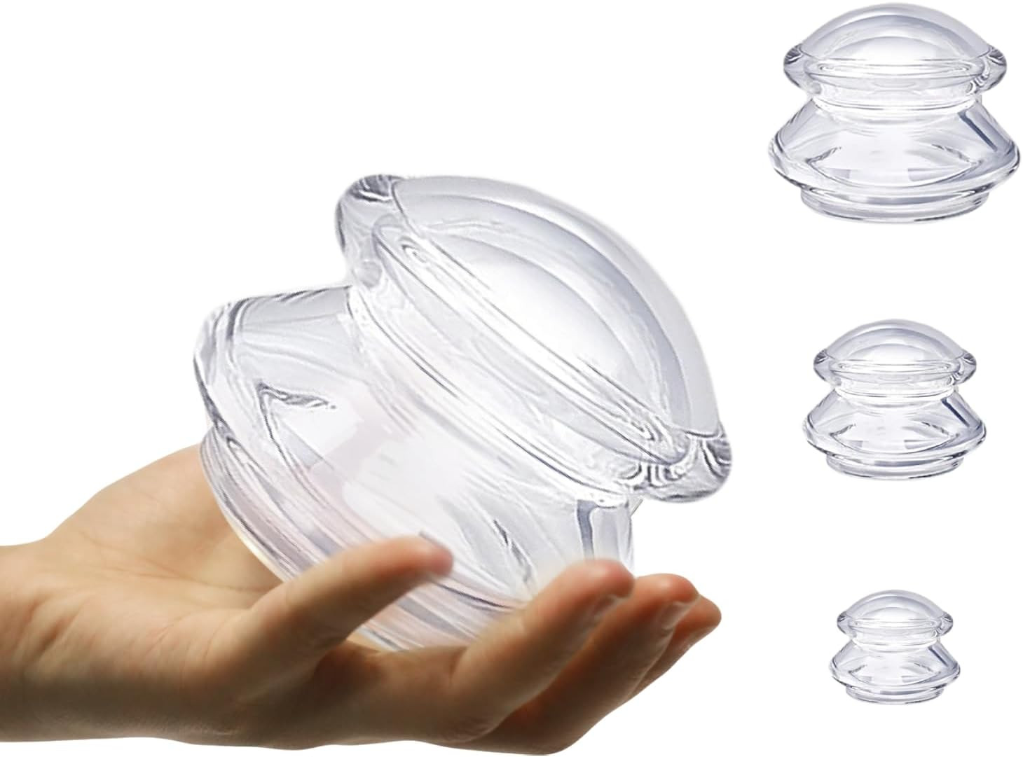 Silicone Cupping Set 4 Sizes for Massage, Cellulite Care & Muscle Relief