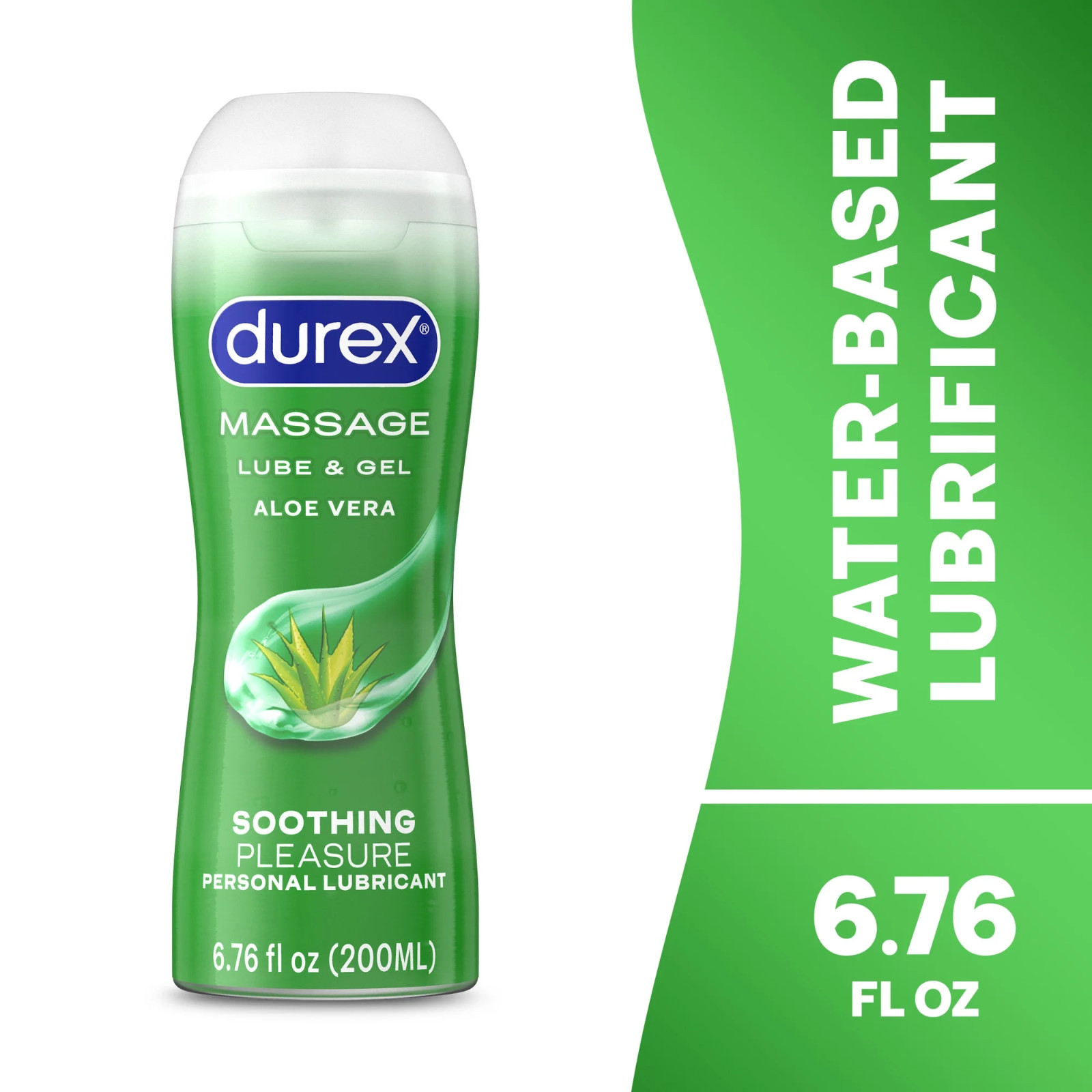 Durex Massage & Play 2 in 1 Lubricant, 6.76 Oz., Soothing Touch with Aloe Vera