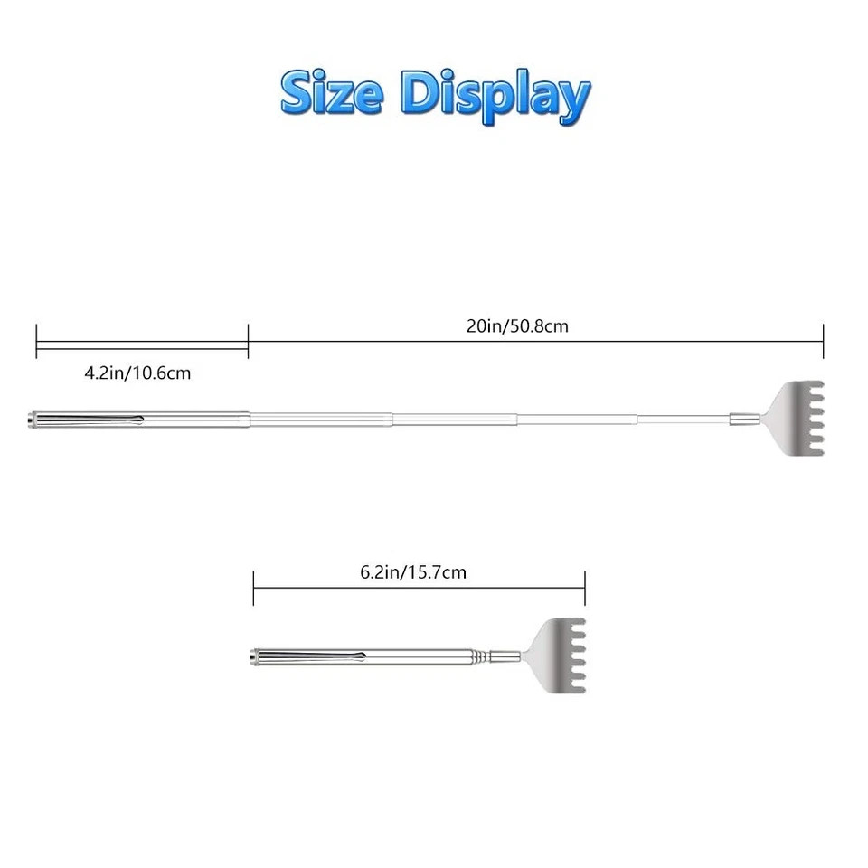 Extendable Back Scratcher for Men 3 Pack Portable Telescopic Metal Back Scrat…