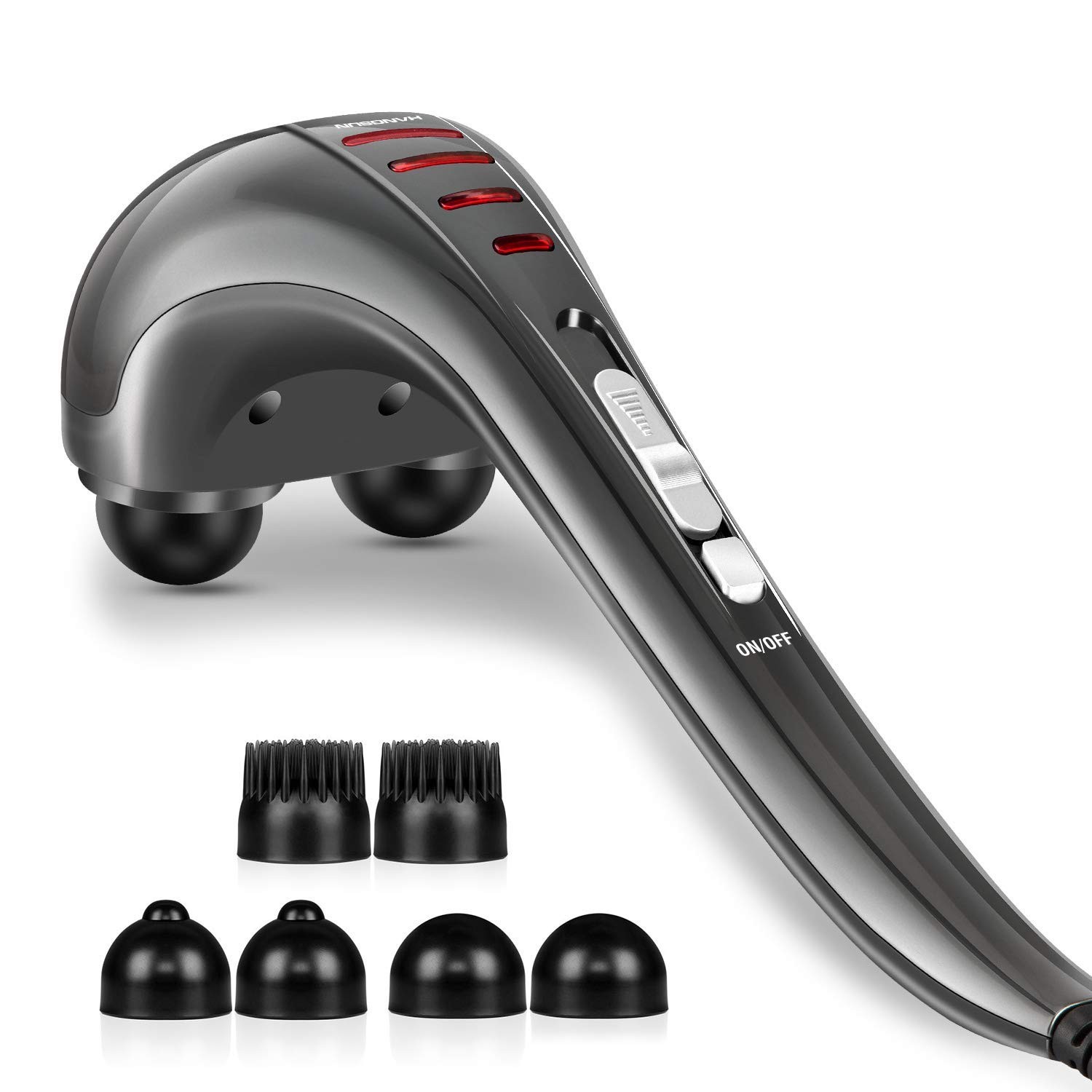 HANGSUN Handheld Neck Back Massager for Pain Relief Deep Tissue, Electric Double