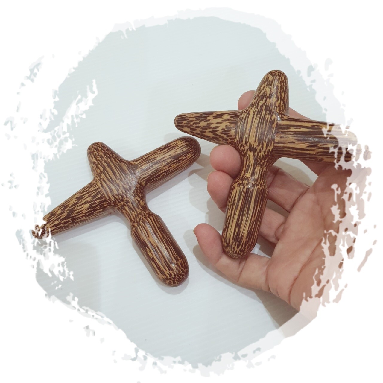 5 Pcs x Thai Palm Wood Massage Tools Face Foot Body Spa Reflexology Relaxation