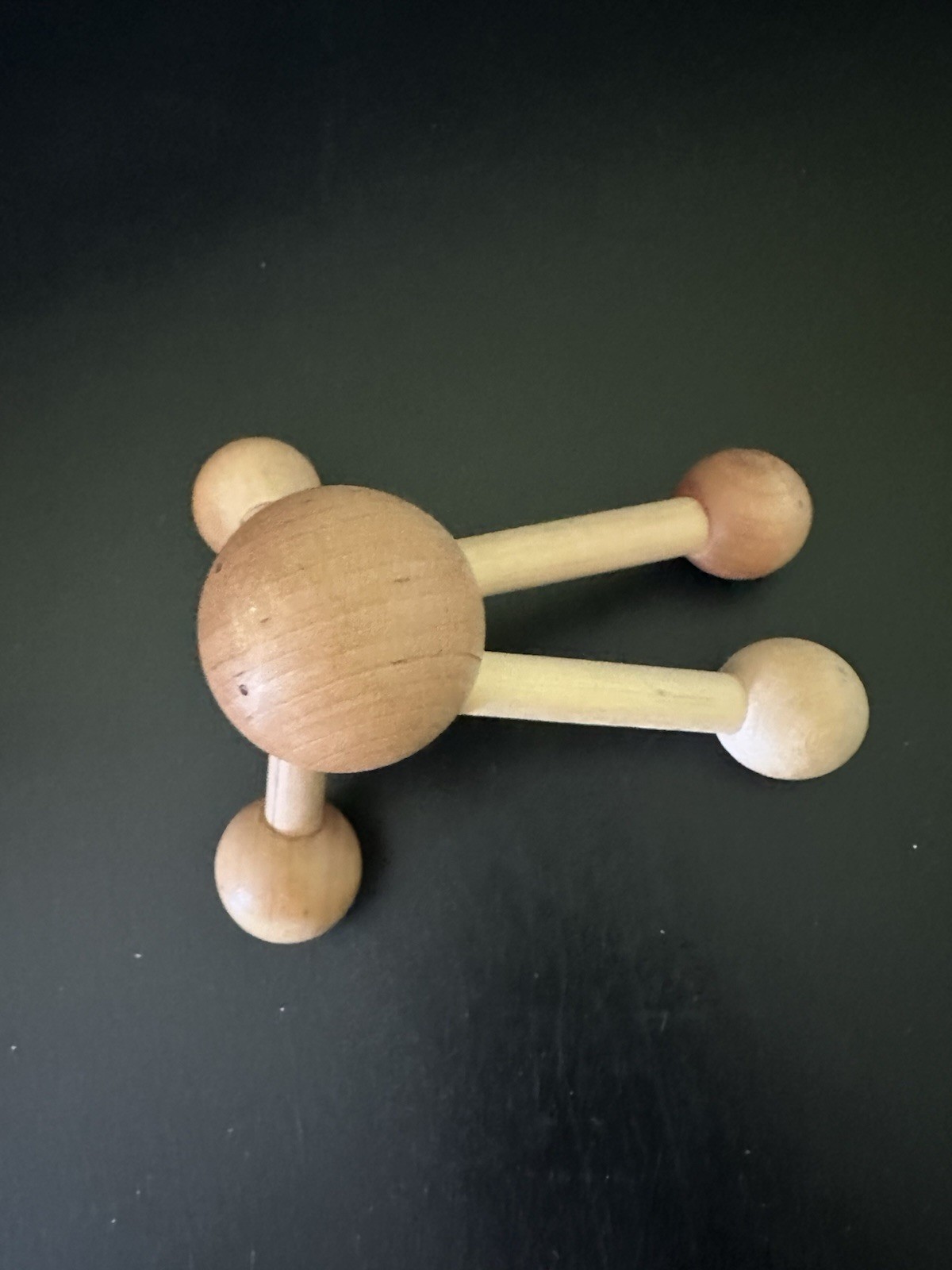 Vintage 90’s Happy Massager Smiling Face Wood Massage Tool USA