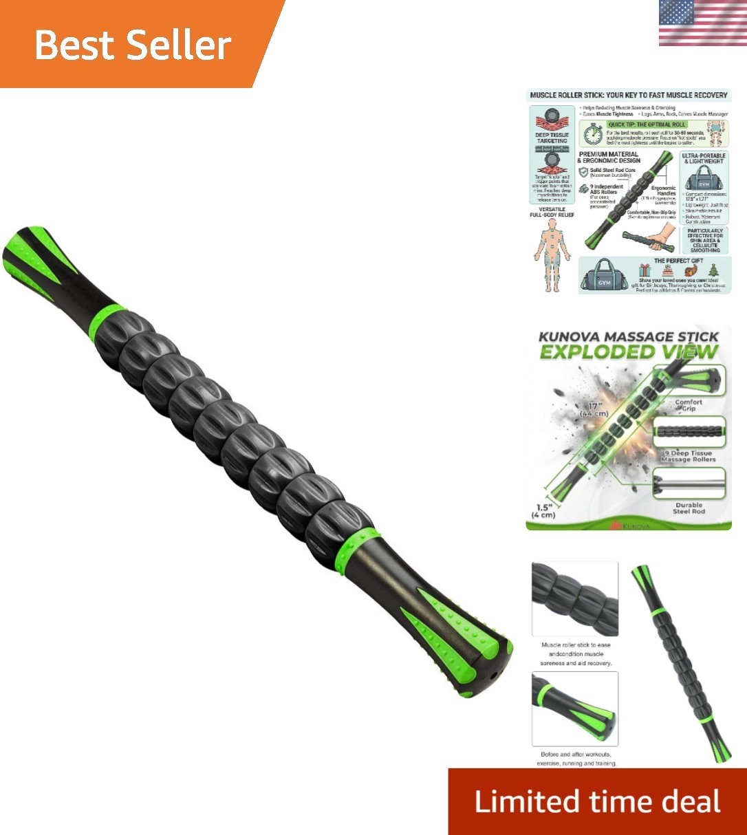 Travel-Friendy Muscle Roller Stick – Your Go-To Massage Tool for Pain Relief