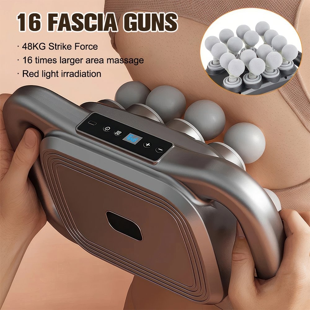 16 Head Massage Gun Deep Tissue with 9 Levels & 9 Modes, Electric Massager Tool