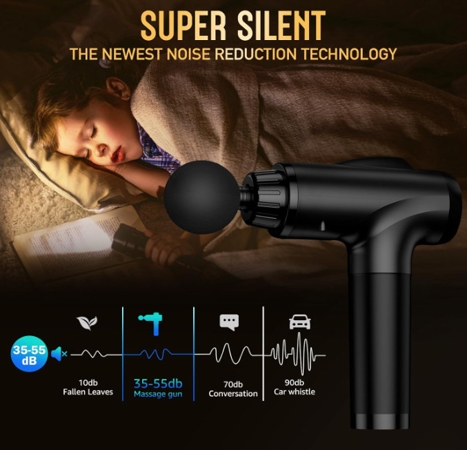 Massage Gun Deep Tissue, Handheld Electric Muscle Massager, 9 Attachments(Black)