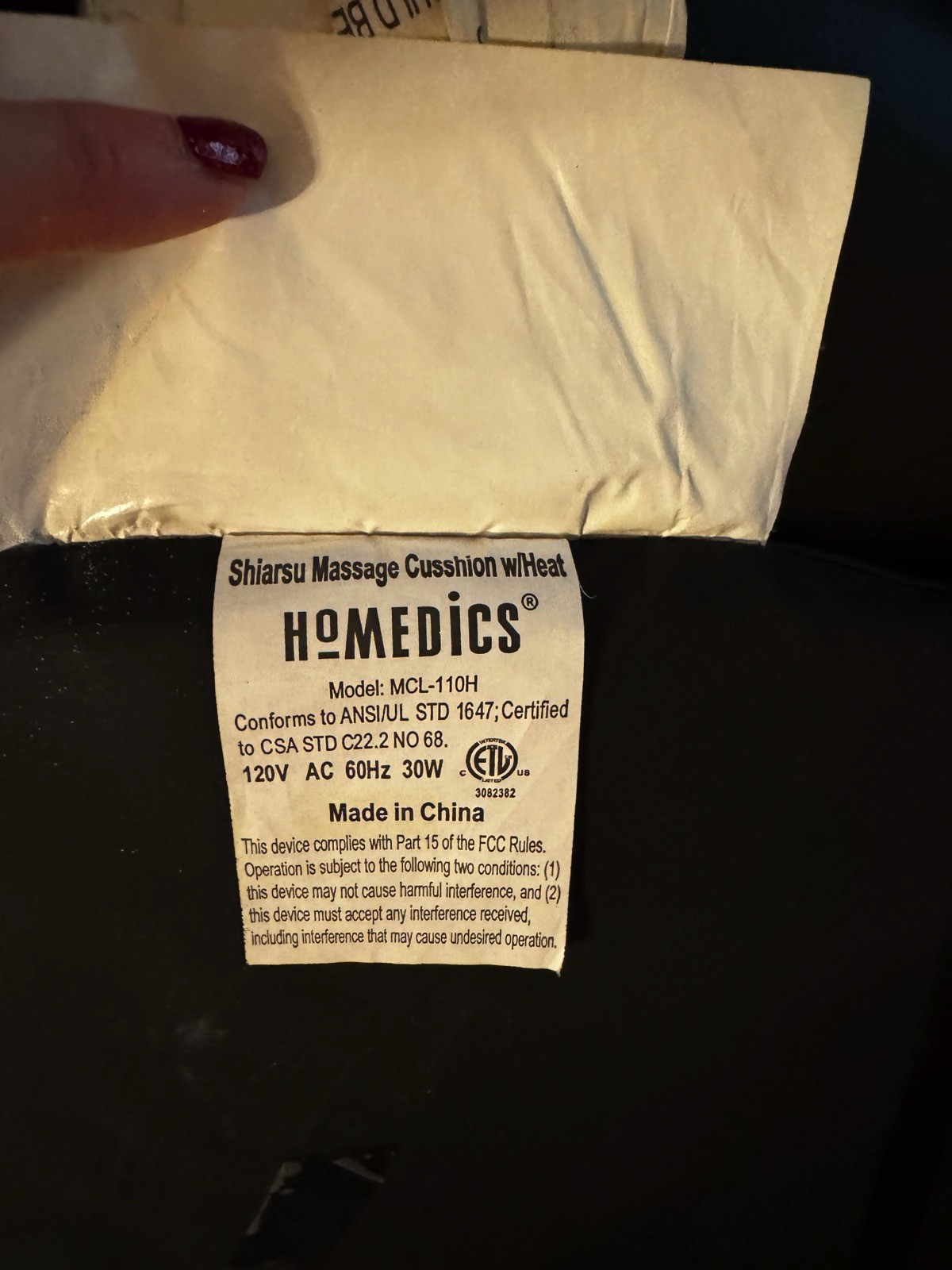 HoMedics Shiatsu Chair Cushion Massage w/ Heat