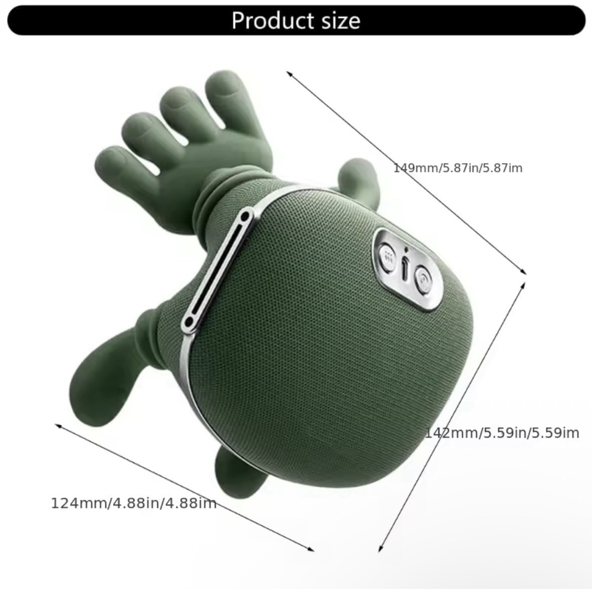 Green Heated Handheld Body Massager for Neck, Back, Waist, Abdomen, Leg