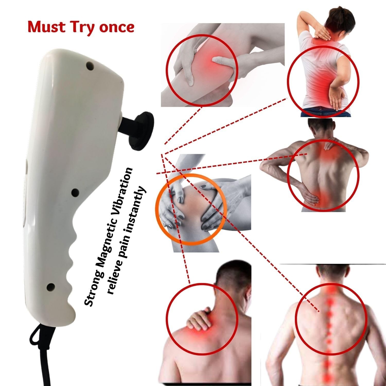 ktHC Magnetic Vibration Electric Hand Held Body Massager 17in1 PLEASE VIEW PLUG