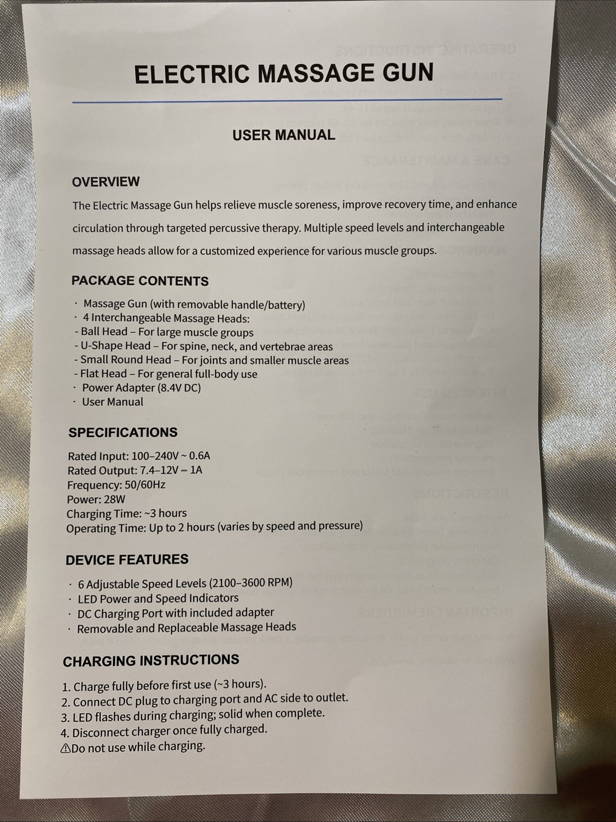 Modern Elegance Electric Massage Gun With Four Massage Head ￼￼