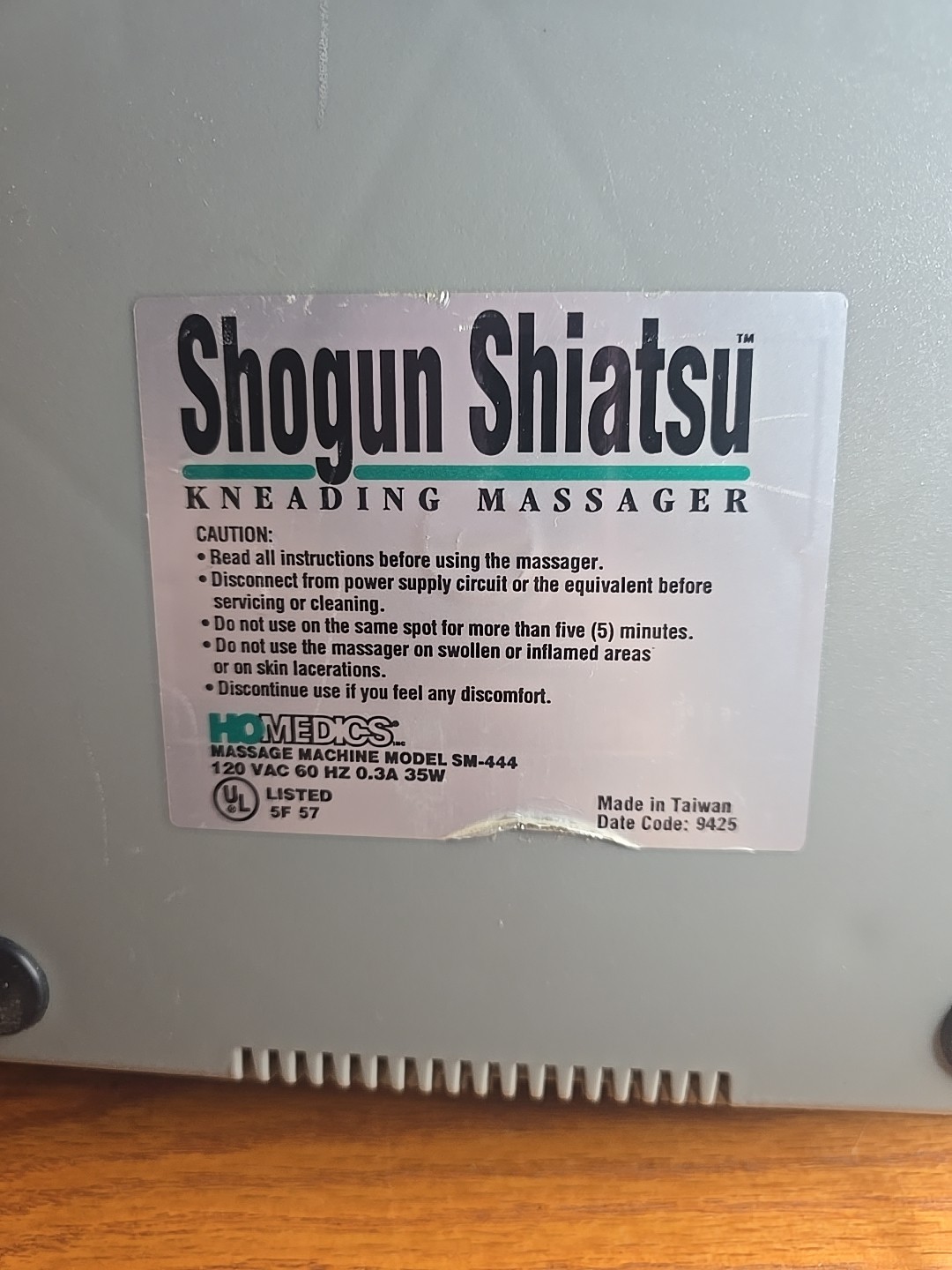 Shogun Shiatsu Kneading Massager SM-444 HoMedics Dual Direction Works Great