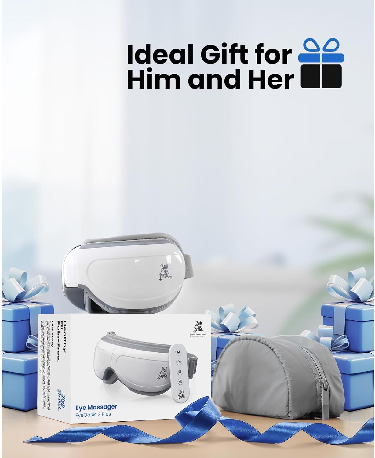 BOB AND BRAD Eye Massager Remote Smart Eye Mask for Dry Eye Relief Improve Sleep