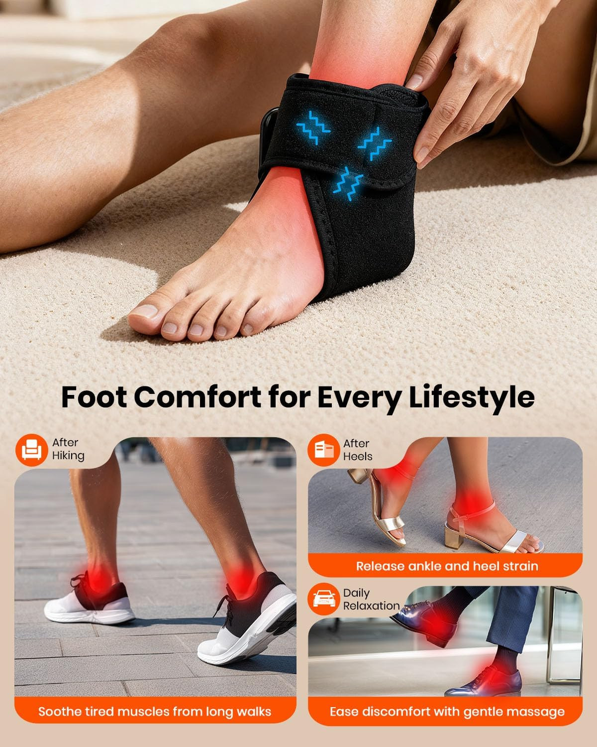 Cordless Foot Renew Massager for Neuropathy with Heat & Vibration Relief