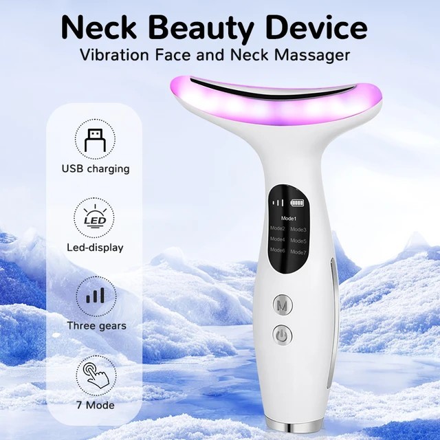 7 Color Neck Face Massager Facial Massager Tool For Skin Care At Home Vibrating
