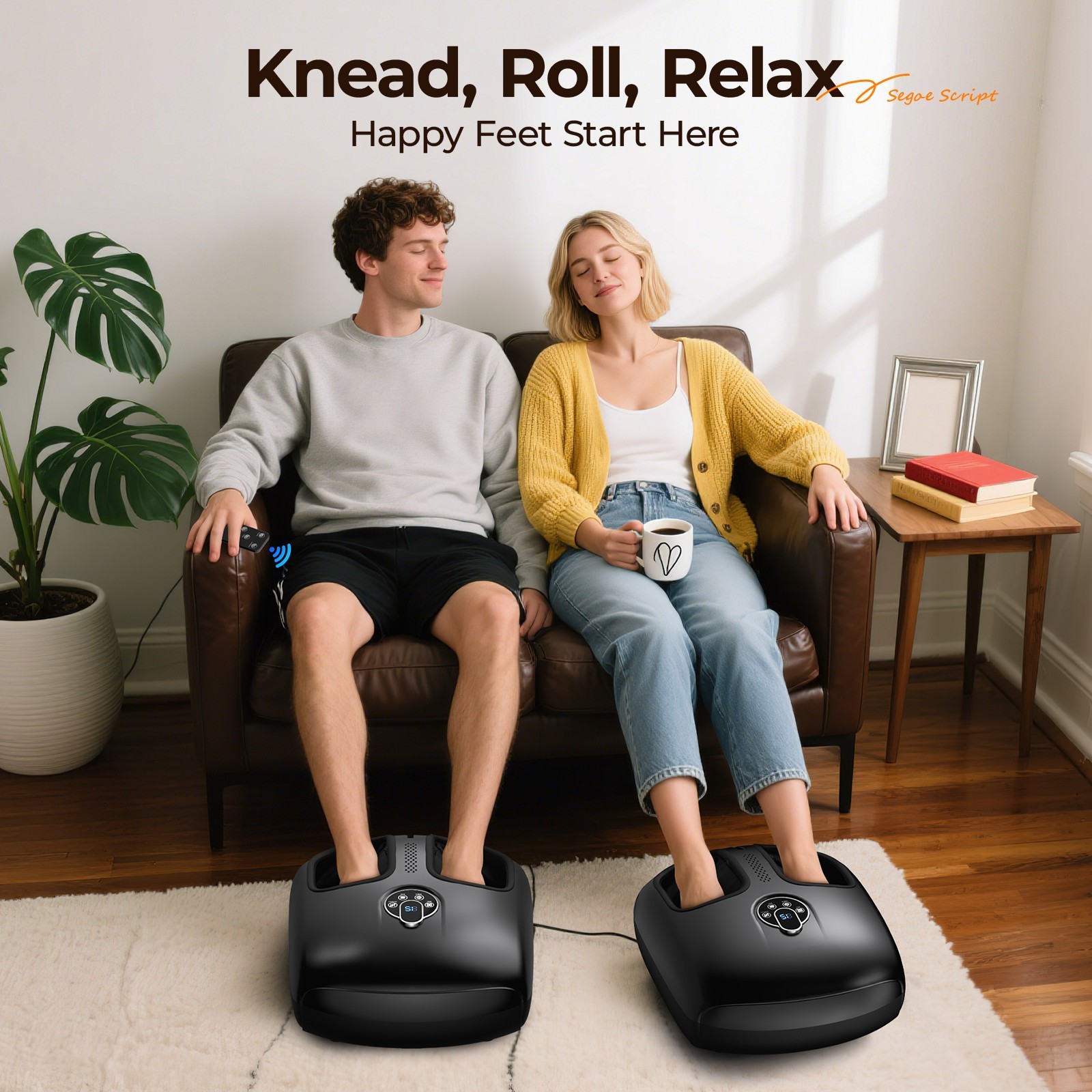 Foot Massager with Heat and Compression, Deep Kneading Shiatsu Foot Massager