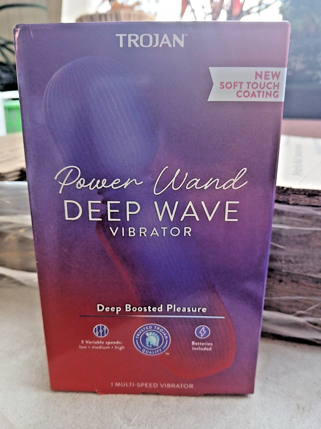 Trojan Vibrations Power Wand Deep Wave Massager, 3 Speeds, Batteries Included