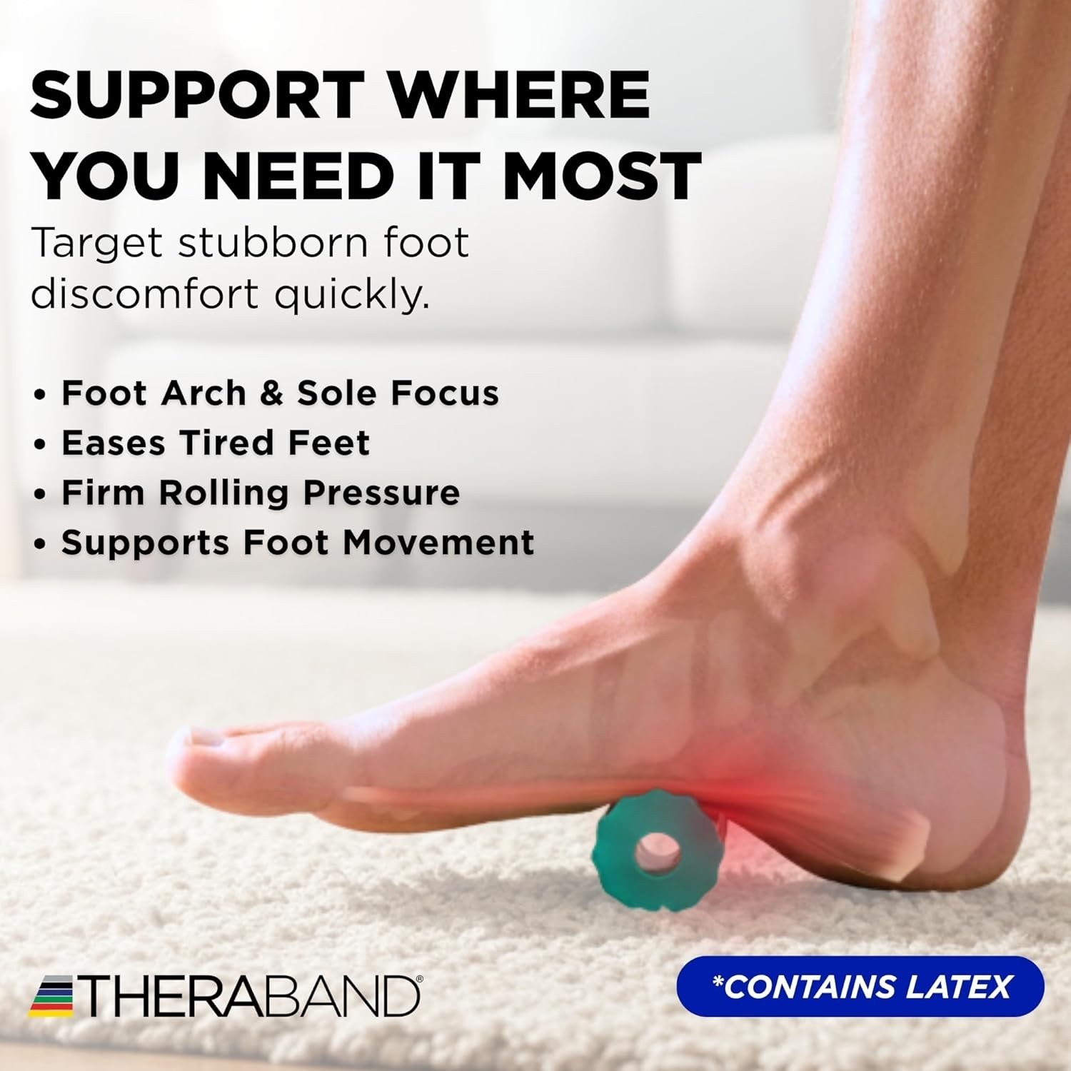 THERABAND Foot Roller Arch and Foot Pain Relief Ridged Self-Myofascial Relief