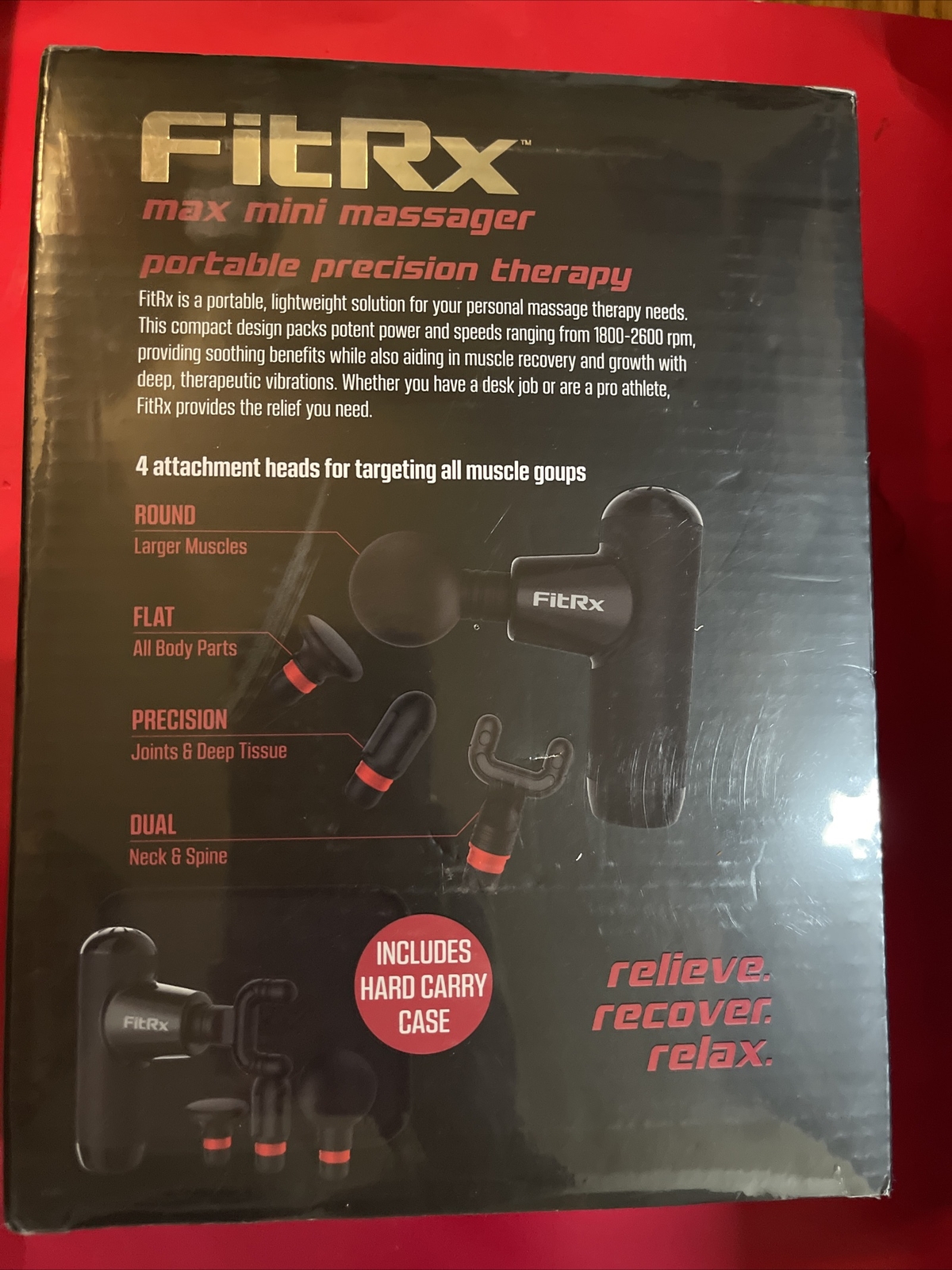 FitRx Max Mini Masasager Portable USB-C Rechargeable