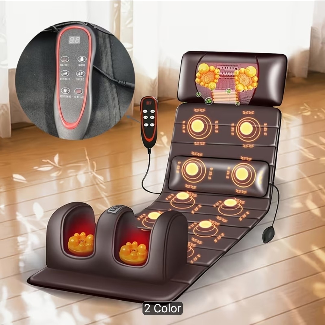 1 Set of Large Brown Full Body Heating Massagers, 2 Styles of PU Material, with
