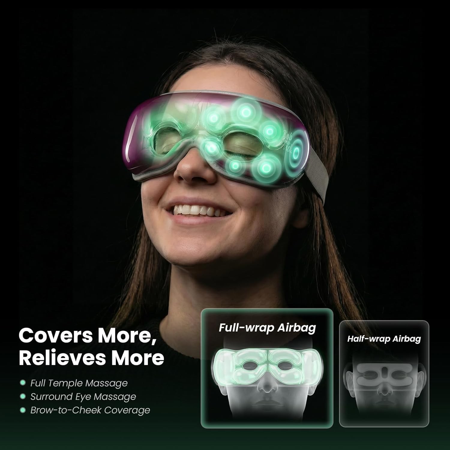 Adjustable Eye Massager with Heat Cooling Music Comfort Smart Eye Mask Quieter