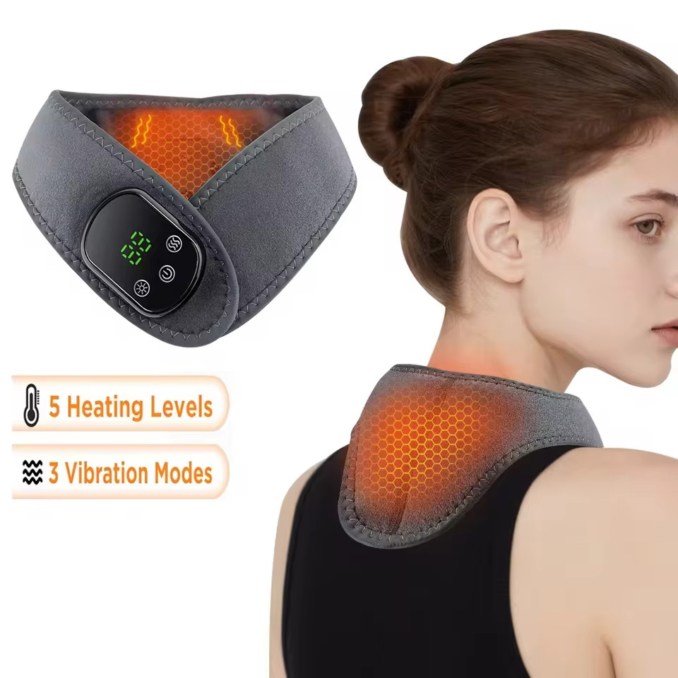 Electric Foot and Ankle Massager Brace for Pain Relief Heating Vibration Therapy