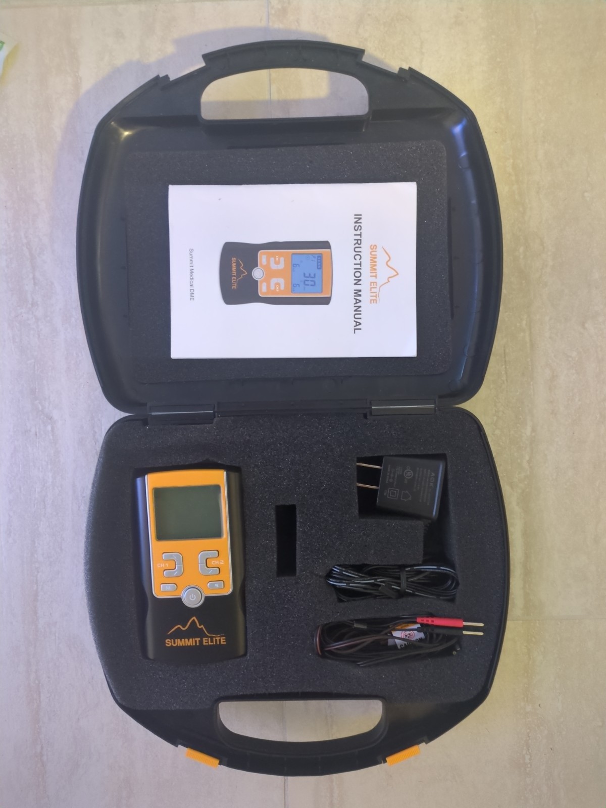 TENS Summit Elite Pain Management Kit Body Med Back Belt Electrodes month Supply